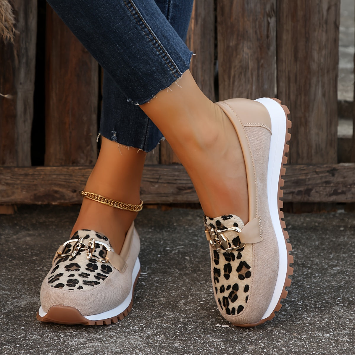 Mindy | Women's Lightweight Slip-On Animal Print Cushioned Loafers