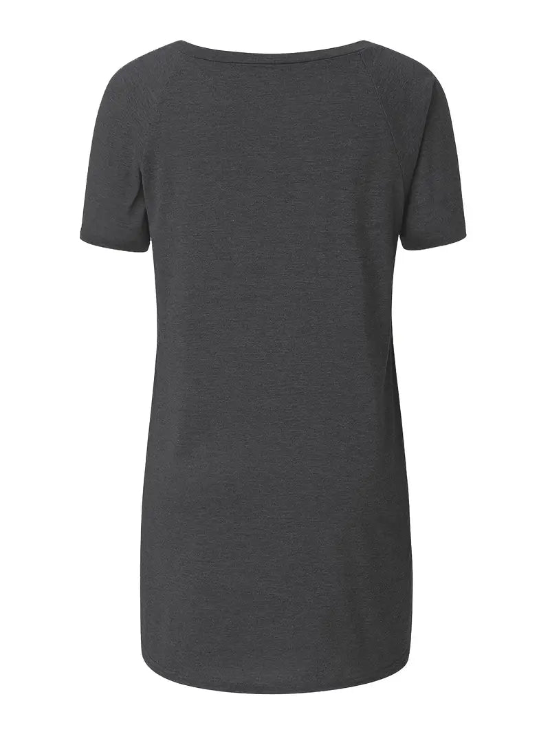 Faye | Women's Relaxed Casual Longline Crew Neck T-Shirt