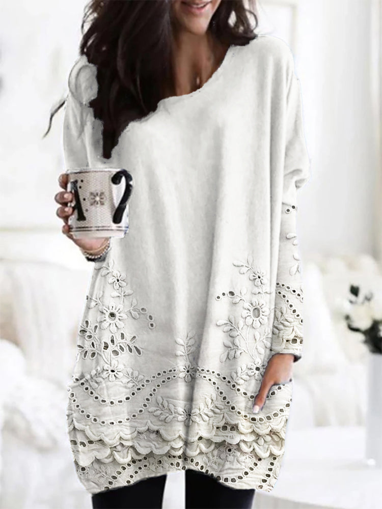 Clarissa | Women's Longline Printed Cozy Jumper