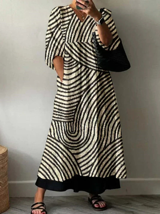 Women's Relaxed Elegant Printed Midi Dress Karoline