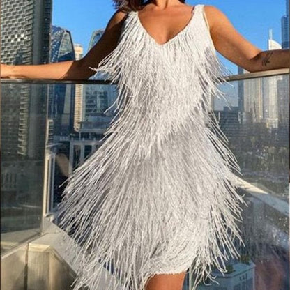 Women's Chic and Alluring Fringed Party Mini Dress
