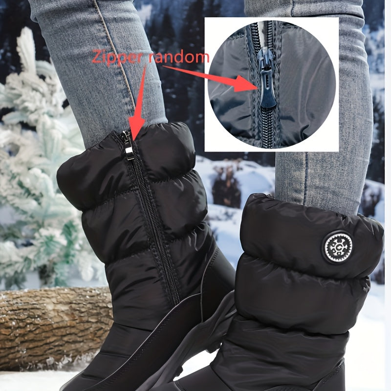 Cushioned Slip-On Premium Mid-Calf Women's Winter Snow Boots
