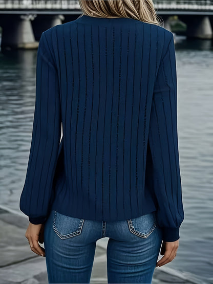 Joan | Women's Relaxed Stylish Ribbed V-Neck Sweatshirt