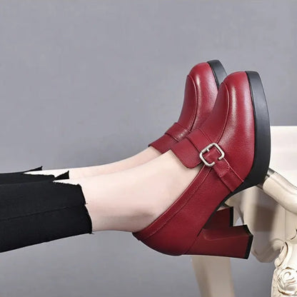 Lore | Women's Cushioned Buckle Versatile Heeled Boots
