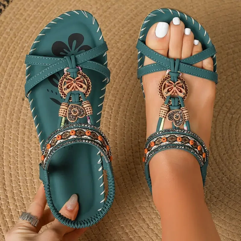 Colella | Women's Cushioned Open-Toe Elegant Orthopedic Flower Sandals
