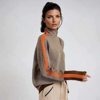 Clara | Women's Striped Roll Neck Jumper