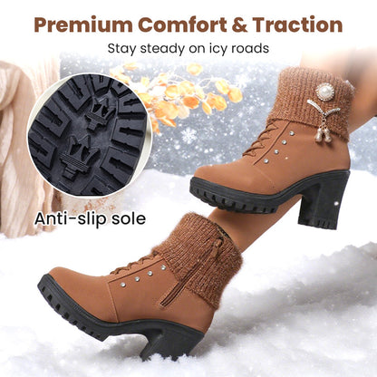 Alana | Women's Cushioned Lace-Up Chunky Heeled Boots