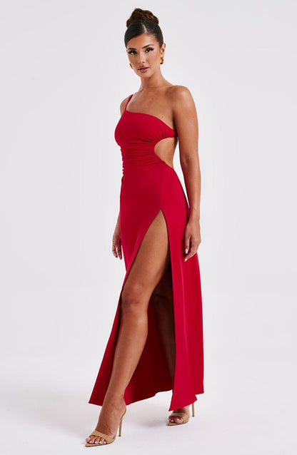 Alecia | Women's Maxi Dress with Asymmetric Neck