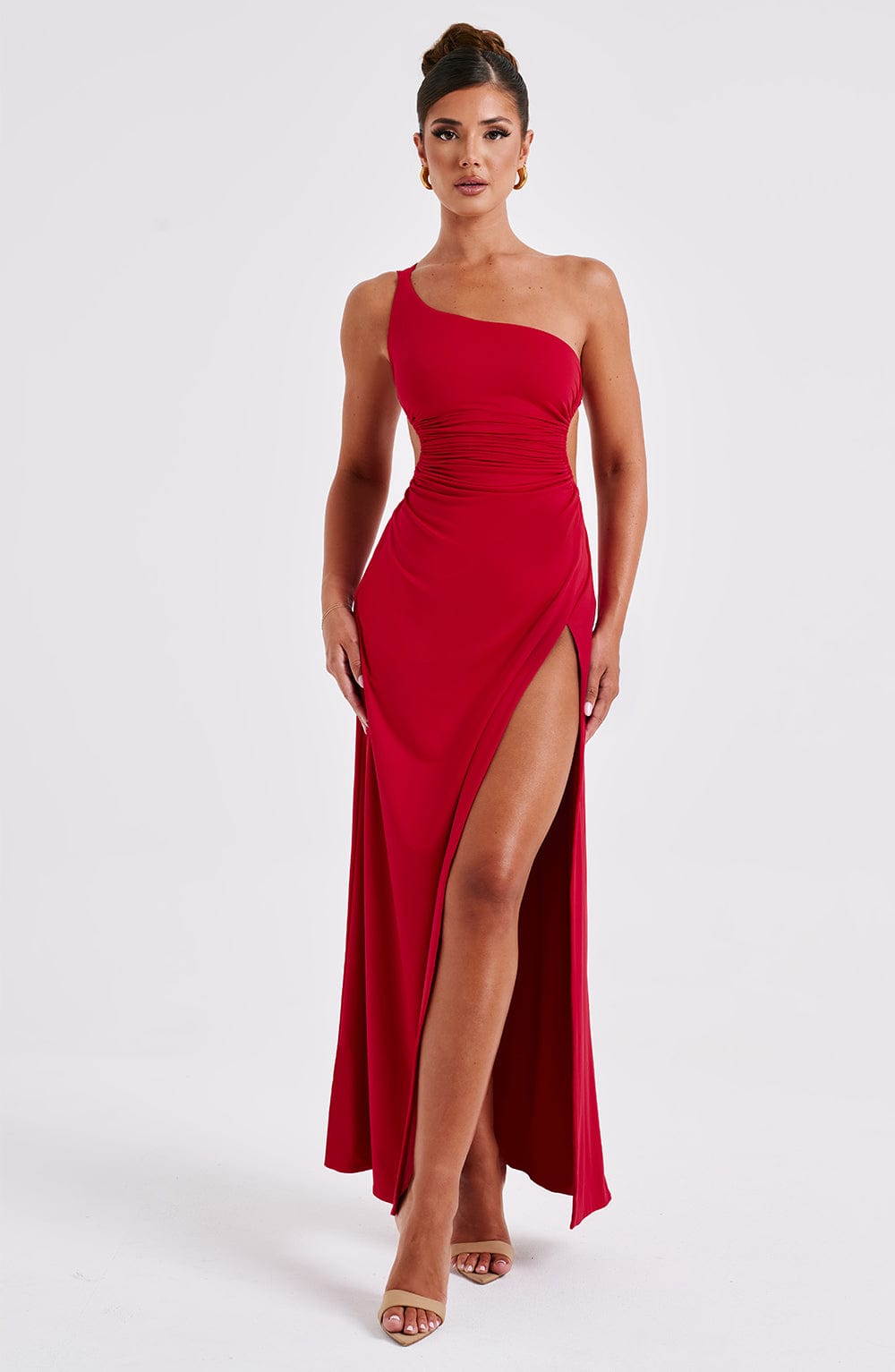 Alecia | Women's Maxi Dress with Asymmetric Neck