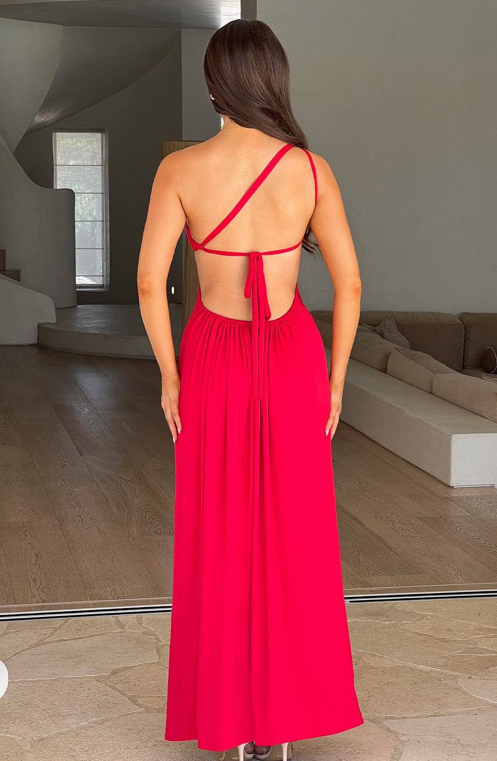 Alecia | Women's Maxi Dress with Asymmetric Neck