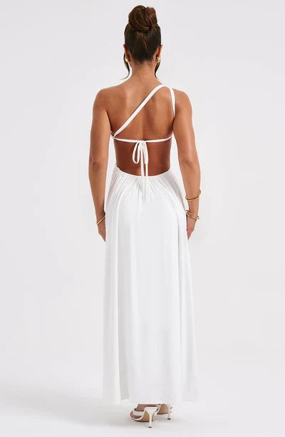 Alecia | Women's Maxi Dress with Asymmetric Neck