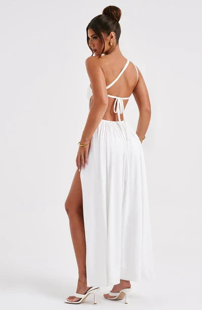 Alecia | Women's Maxi Dress with Asymmetric Neck