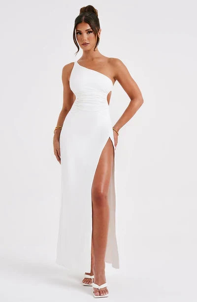 Alecia | Women's Maxi Dress with Asymmetric Neck