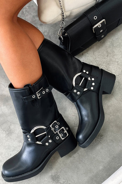 Women's Cushioned Zip Black Short Boots