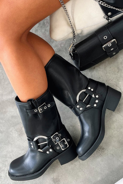 Women's Cushioned Zip Black Short Boots