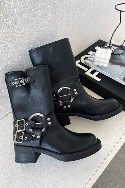 Women's Cushioned Zip Black Short Boots