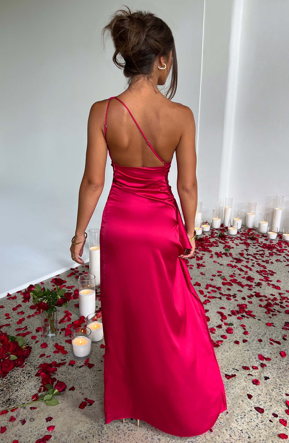 Saoirse | Women's One Shoulder Long Bodycon Maxi Dress with Side Slit