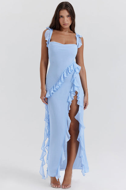 Laurine | Women's Elegant Maxi Dress with Ruffle Detail