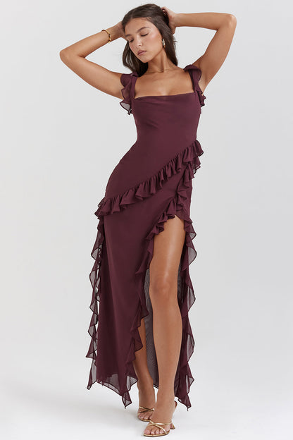 Laurine | Women's Elegant Maxi Dress with Ruffle Detail