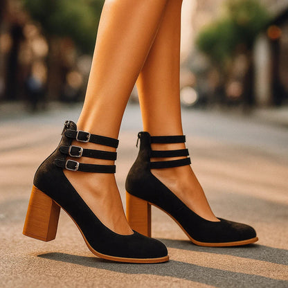 Sofie | Women's Cushioned Buckle Sophisticated Heels with Arch Support