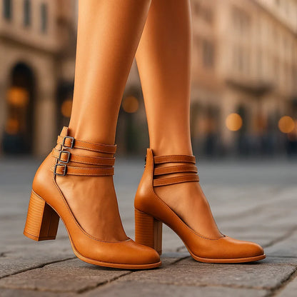 Sofie | Women's Cushioned Buckle Sophisticated Heels with Arch Support