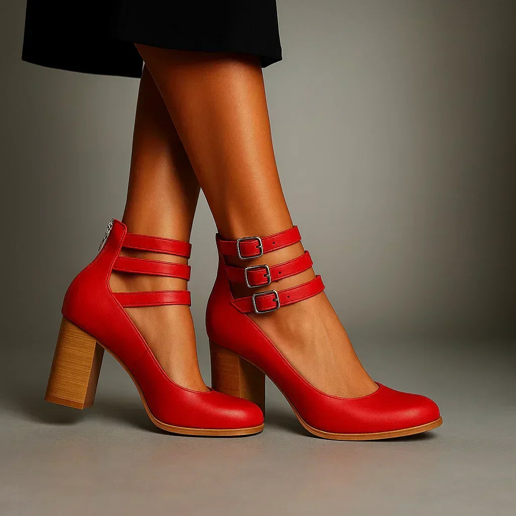 Sofie | Women's Cushioned Buckle Sophisticated Heels with Arch Support