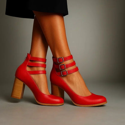 Sofie | Women's Cushioned Buckle Sophisticated Heels with Arch Support