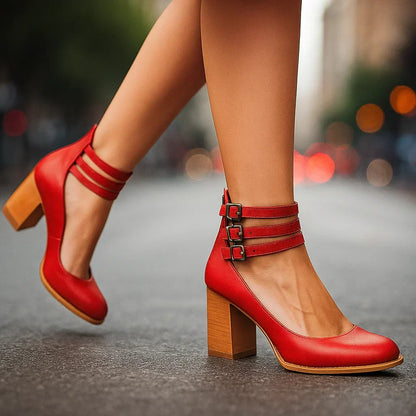 Sofie | Women's Cushioned Buckle Sophisticated Heels with Arch Support
