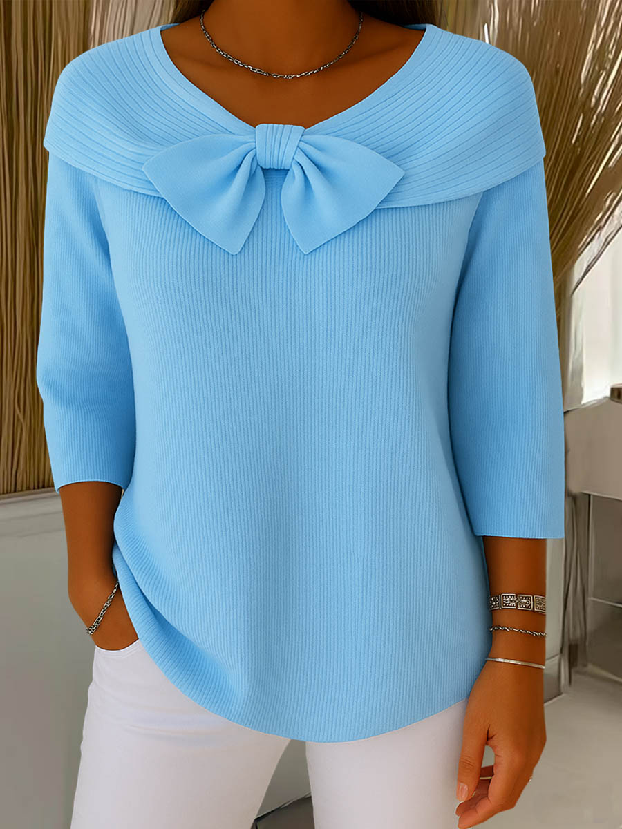 Helen | Women's Elegant Jumper with Bow Detail