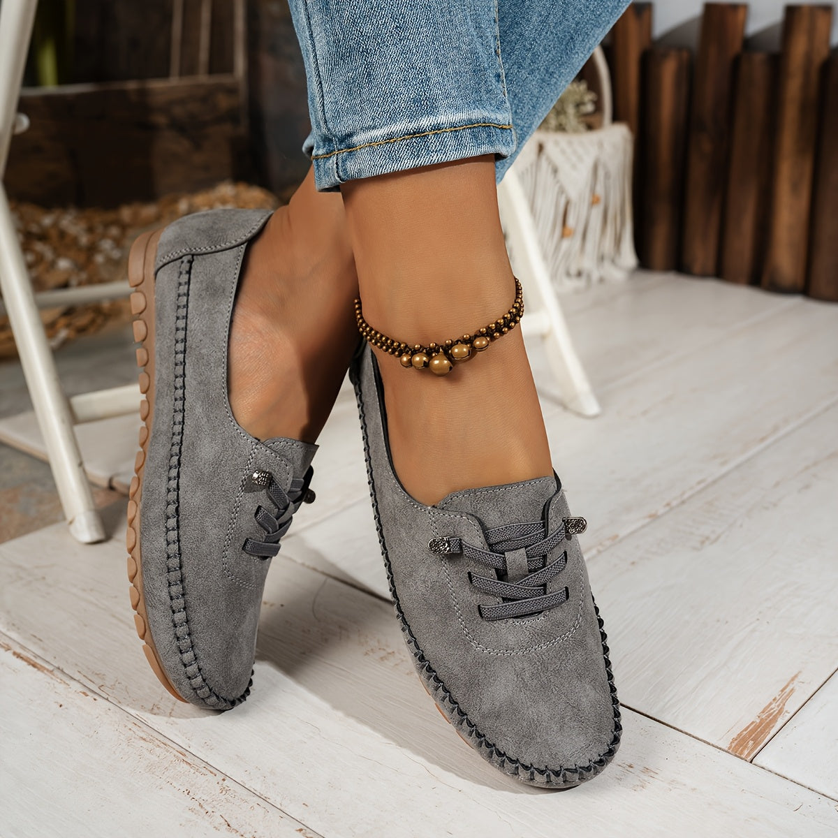 Orthelia | Women's Lightweight Lace-Up Supportive Cushioned Moccasins for Sensitive Feet
