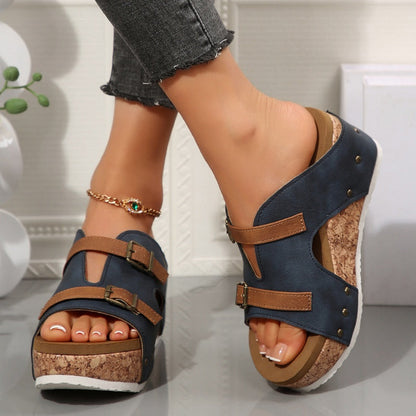 Dahlia | Women's Breathable Open-Toe Fashionable Wedge Platform Sandals with Cut-Out