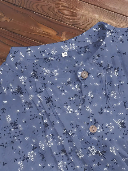 Anne | Women's Longline Relaxed Timeless Floral Shirt
