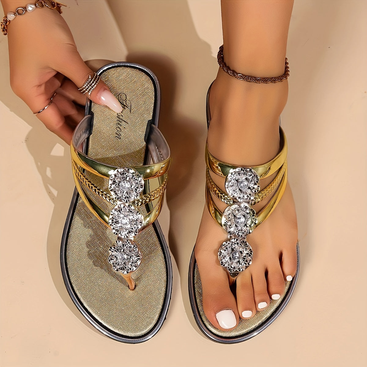 Eloira | Women's Cushioned Open-Toe Chic Glam Sandals