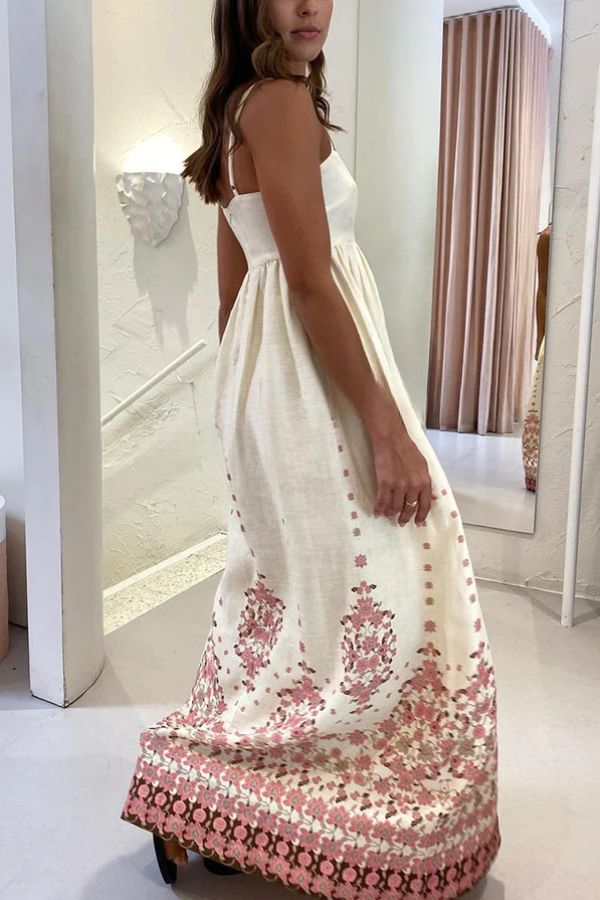 Women's Wendy Floral Paradise Maxi Dress with Straps and Pockets, Unique Print and Comfortable Fit