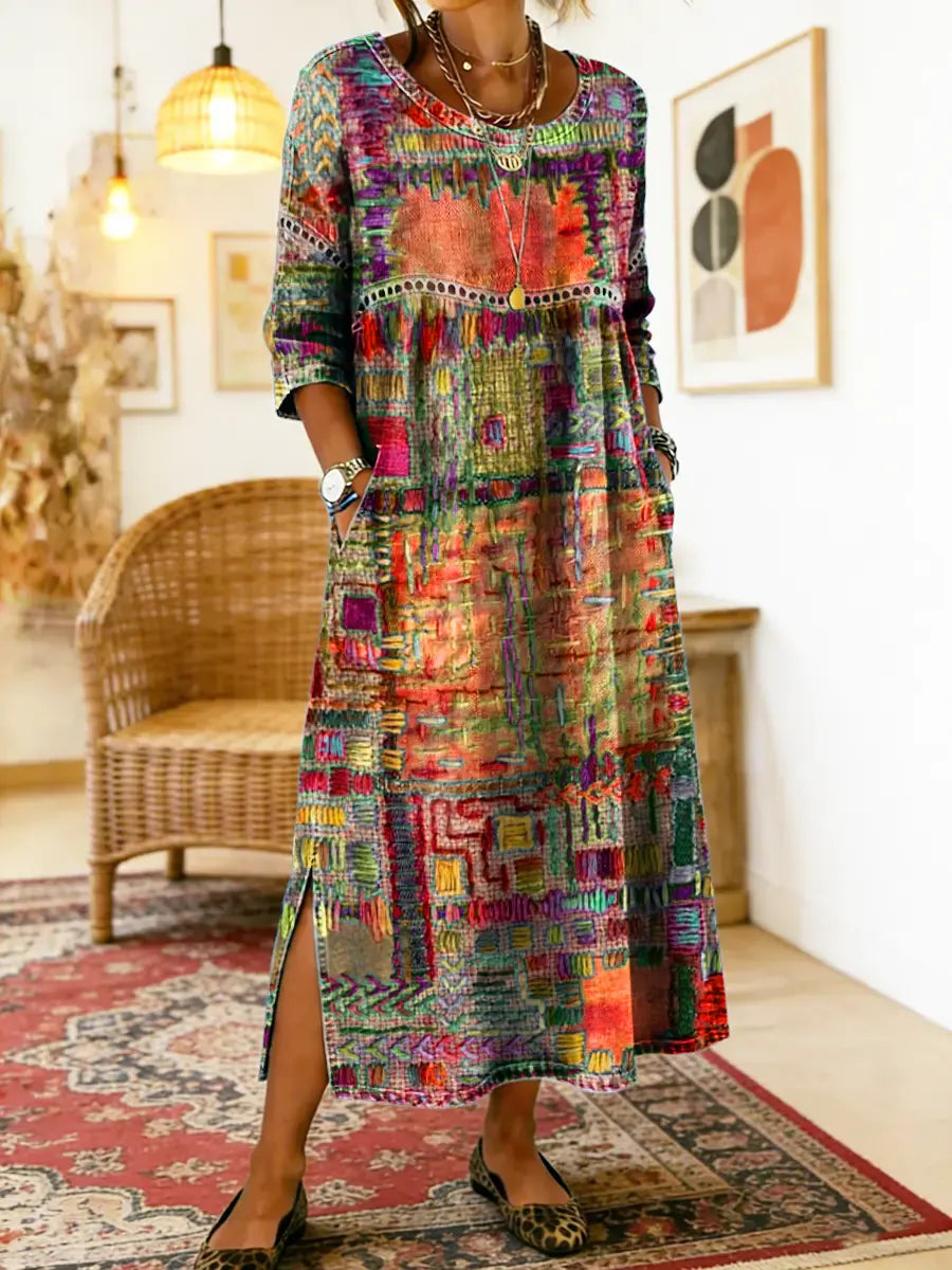 Isabelle | Women's Ethnic Patchwork Maxi Dress