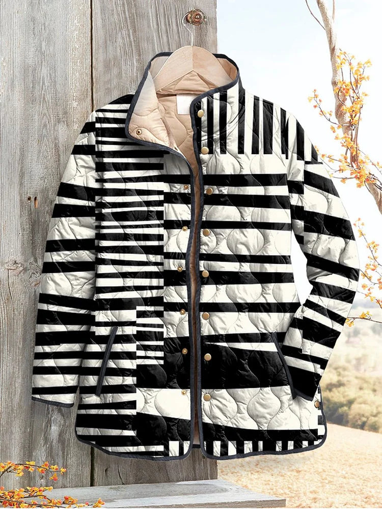Women's Modern Striped Quilted Jacket