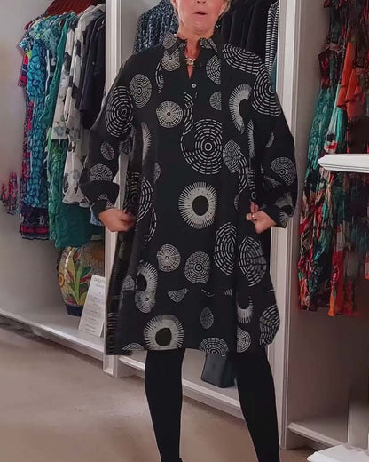 Marlene | Women's Casual Geometric Print Midi Dress