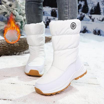Cushioned Slip-On Premium Mid-Calf Women's Winter Snow Boots