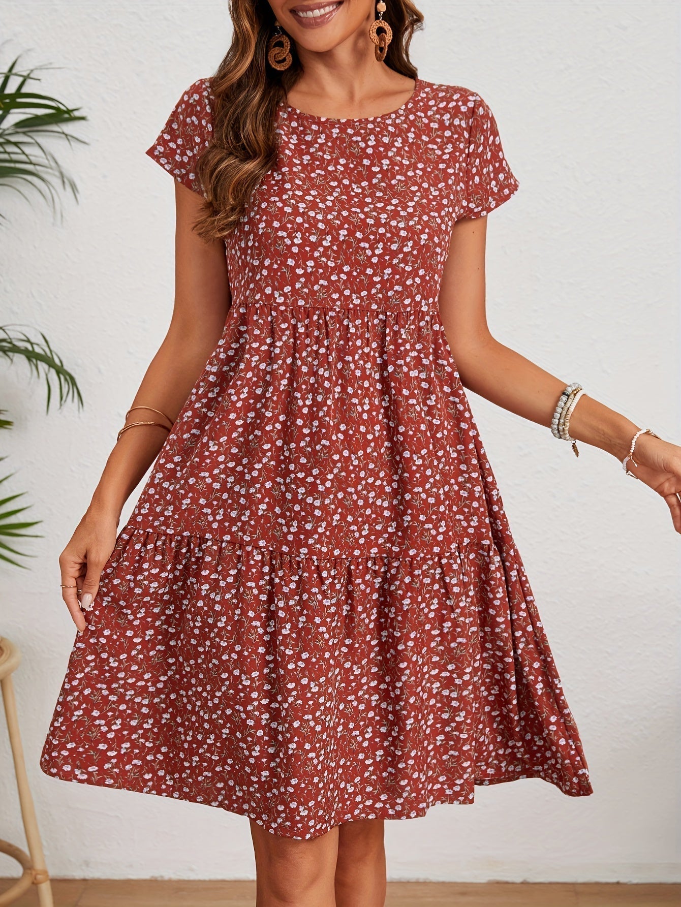 Valeria | Women's Vintage Floral Midi Dress