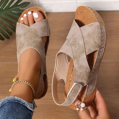Women's Cushioned Open-Toe Vintage Sandals