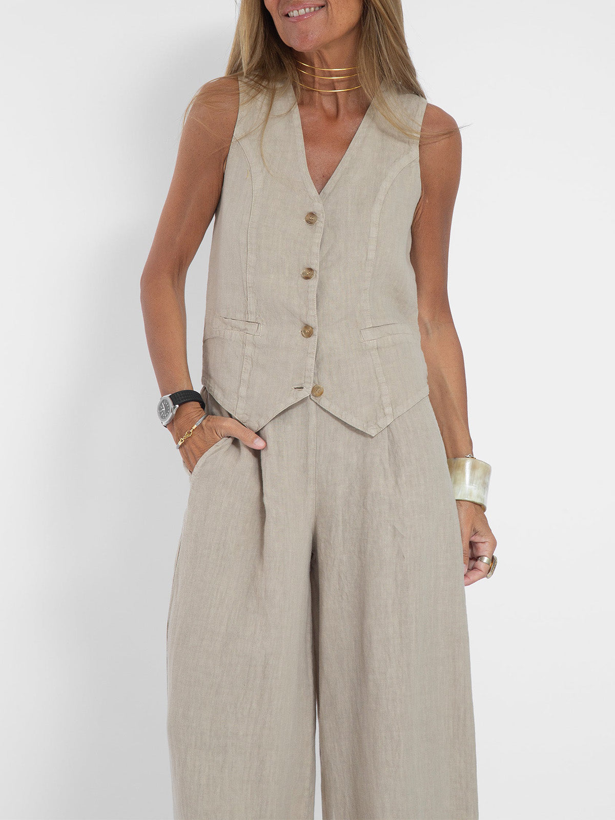 Ella | Women's Vest Wide Trousers Set (Almost Sold Out)