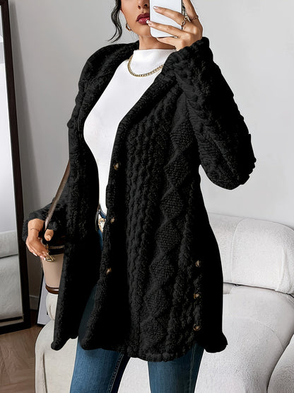 Chloe | Women's Relaxed Plush Hooded Cardigan