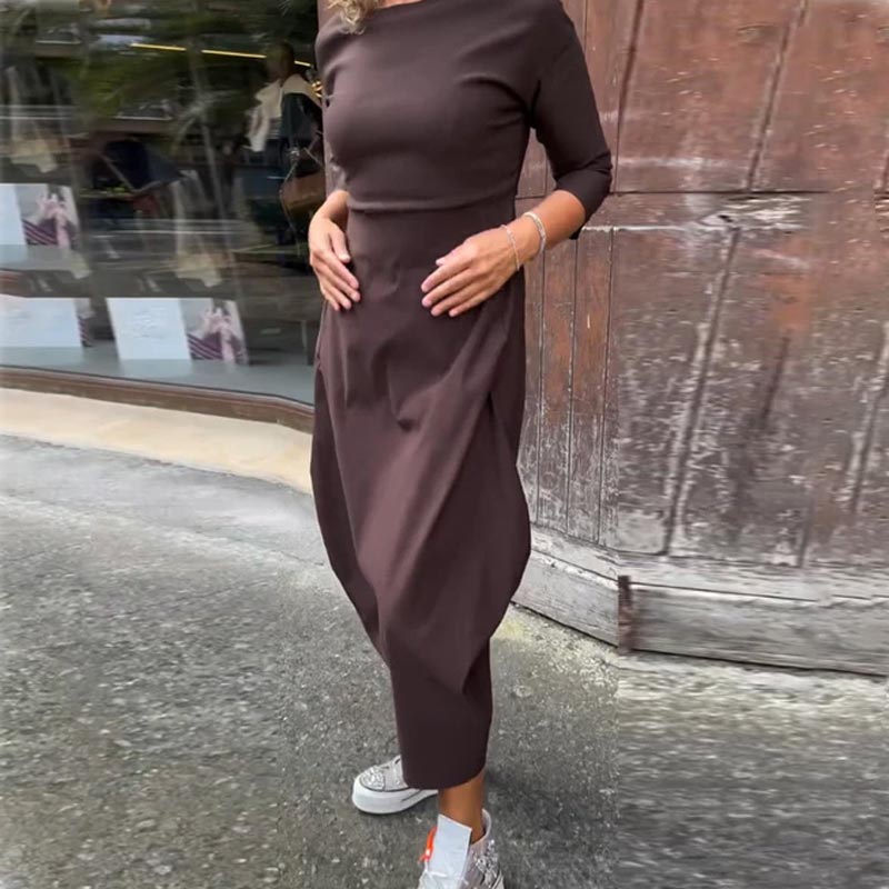 Elsbeth | Elegant Women's Midi Dress with Pocket
