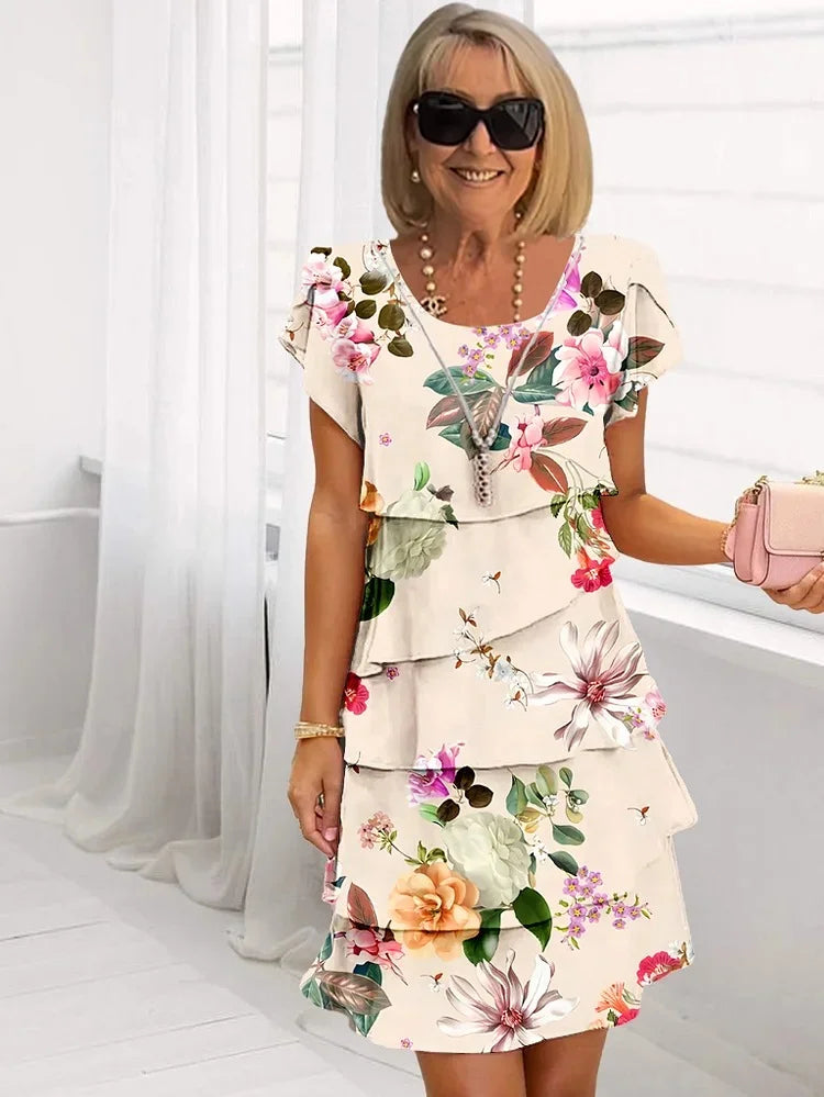 Marvelle | Women's Relaxed Bloom Ruffle Midi Dress