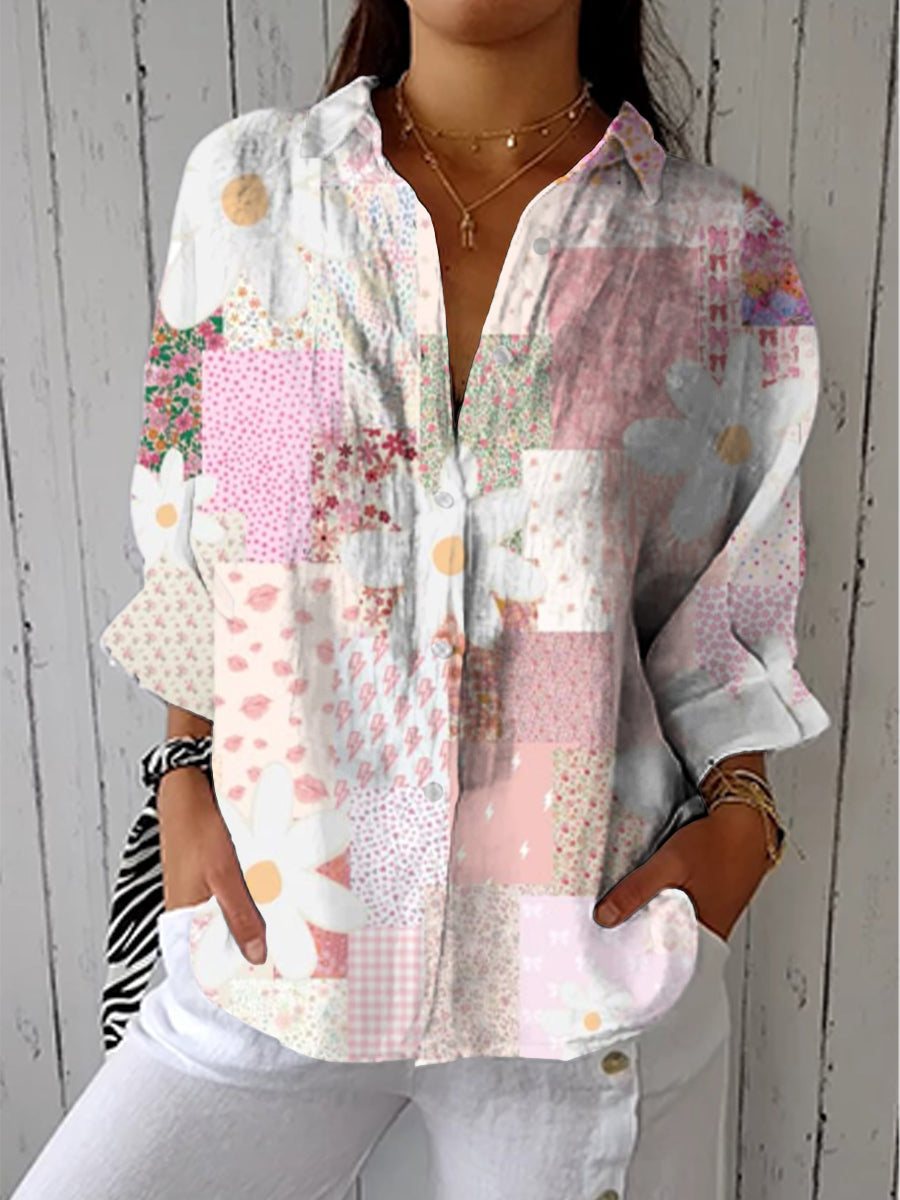 Fanny | Women's Patchwork Daisy Blouse