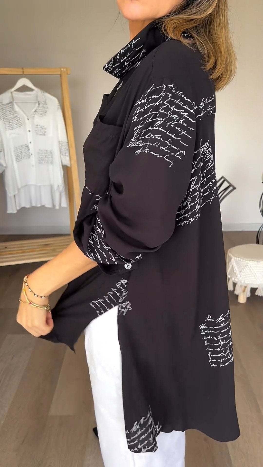 Carla | Women's Camisa de Botão Manuscrita
