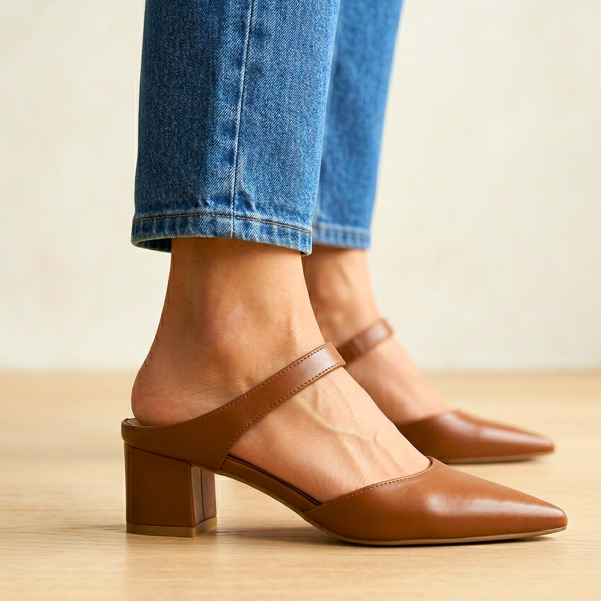 Verna | Leather Slingback Heels