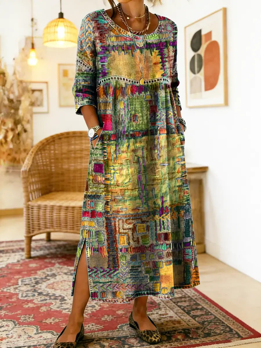 Isabelle | Women's Ethnic Patchwork Maxi Dress
