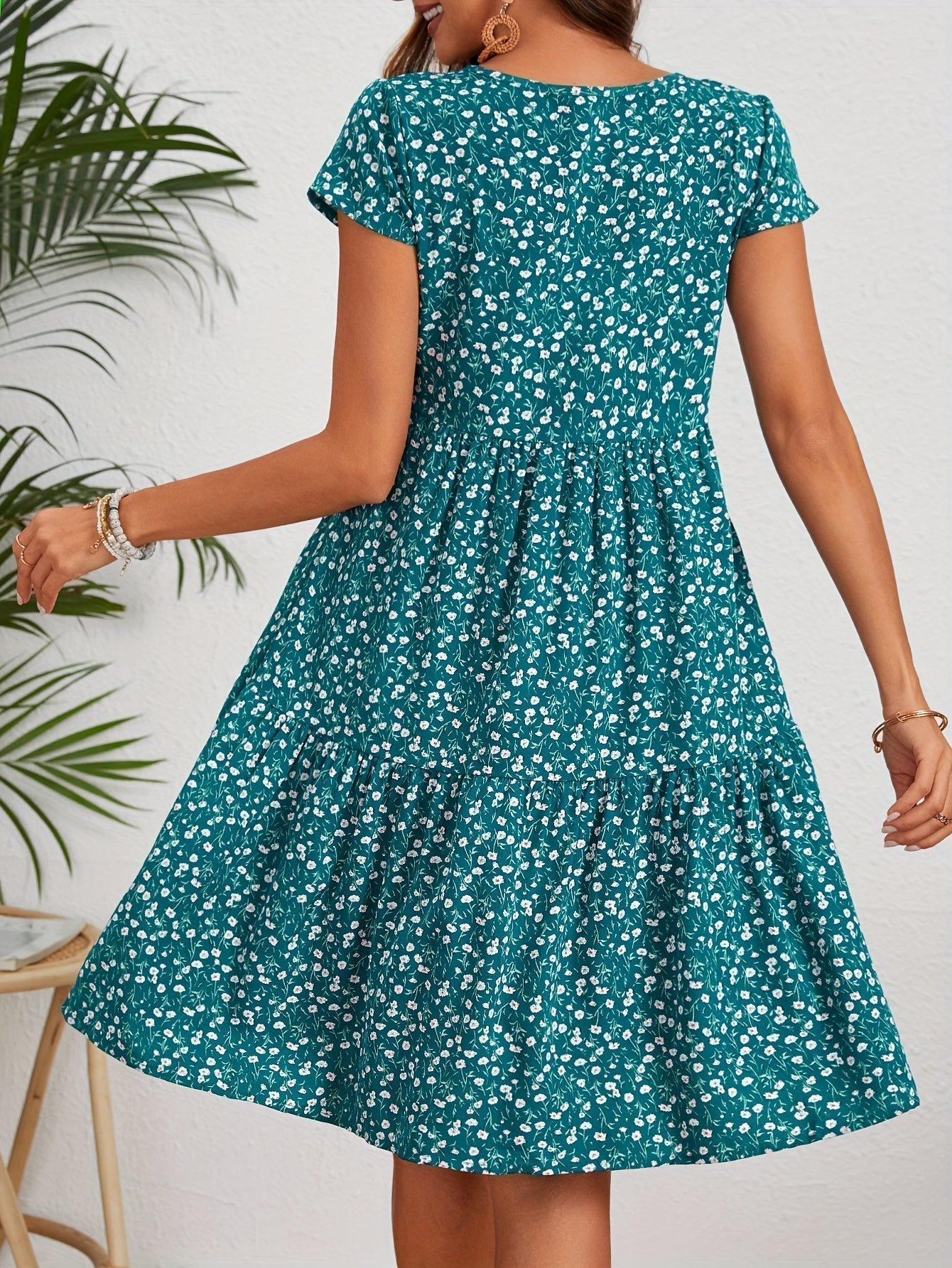 Valeria | Women's Vintage Floral Midi Dress
