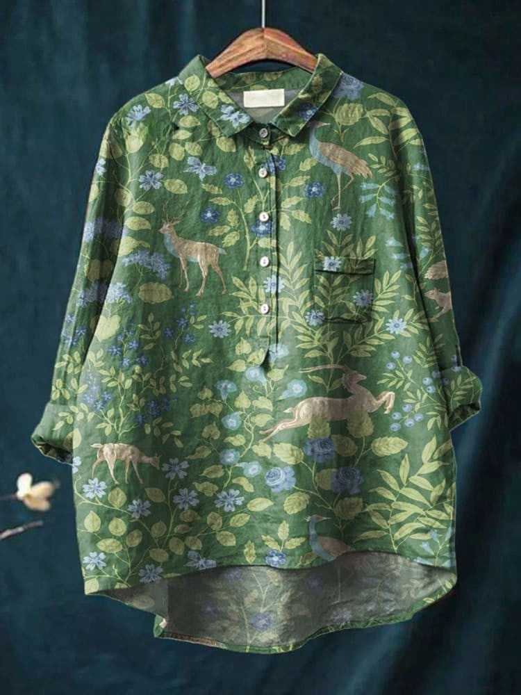 Elena | Women's Longline Patterned Shirt